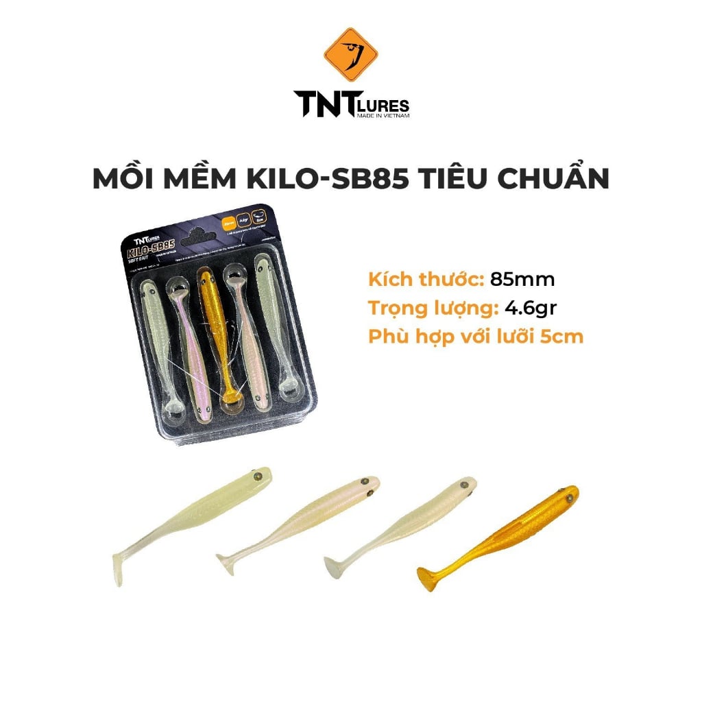 Hộp 05 Mồi Mềm KILO-SB85 TNTLures 8,5cm/4,6g
