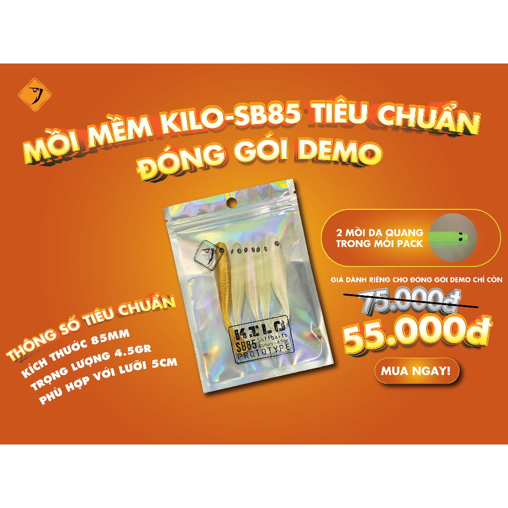 Mồi Giả Câu Lure Mồi Mềm TNTLures KILO-SB85 Demo Dạng Pack 8,5cm/4,5g
