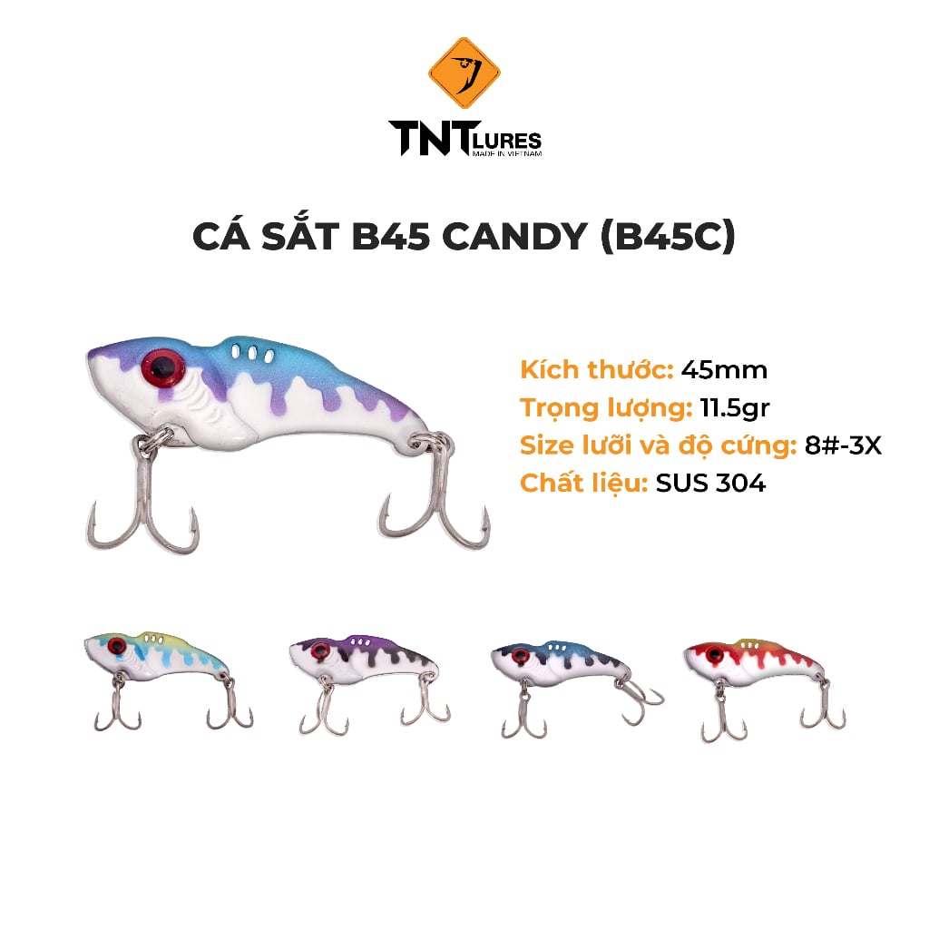 Mồi Câu Lure Cá Sắt TNTLures B45Candy (B45C) 4,5cm/11,5g