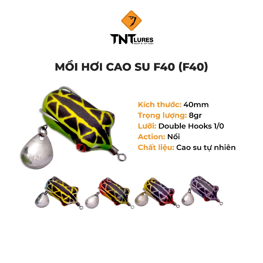 Mồi Câu Lure Nhái Hơi TNTLures Action Nổi F40 4cm/8g